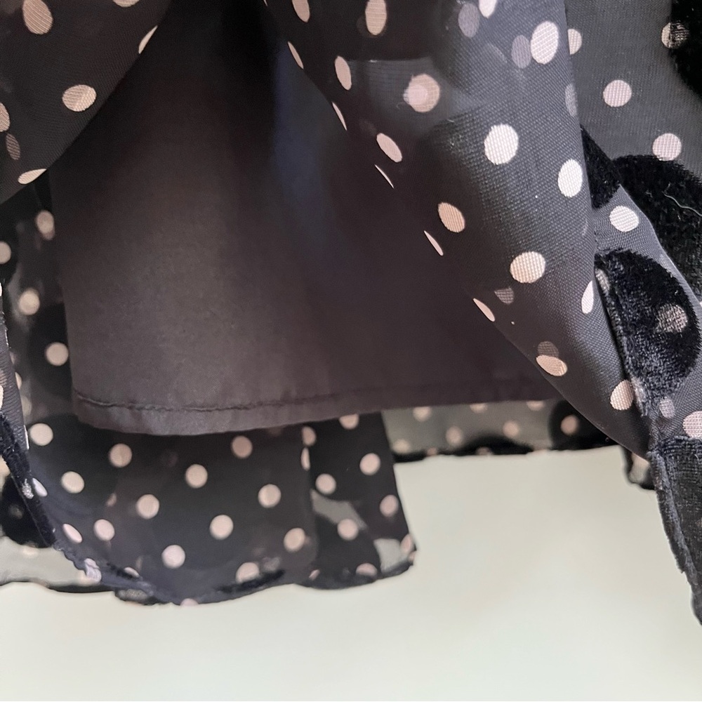 Anthropologie Hutch NWT Velvet Maxi Dress Size 4 Black White Polka Dot Strapless - Picture 13 of 16